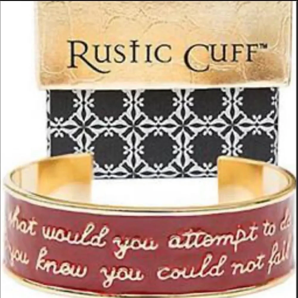 INSPIRATIONAL RUSTIC Cuff! Red n Gold!